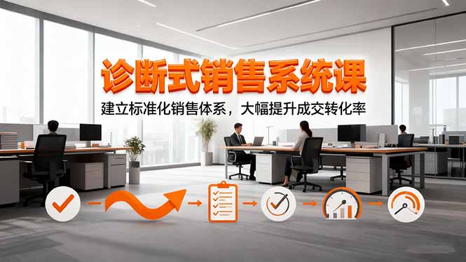 诊断式销售系统课,建立标准化销售体系,大幅提升成交转化率-老K爱搞钱