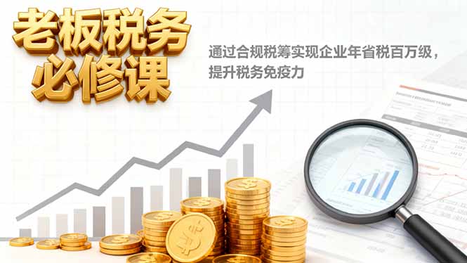老板税务必修课,通过合规税筹实现企业年省税百万级,提升税务免疫力-老K爱搞钱