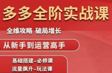 大炮·拼多多全阶实战课程(更新10月)-老K爱搞钱