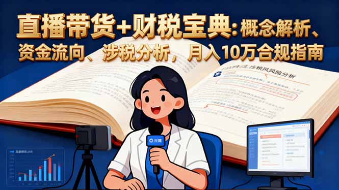 直播带货+财税宝典:概念解析、资金流向、涉税分析,月入10万合规指南-老K爱搞钱