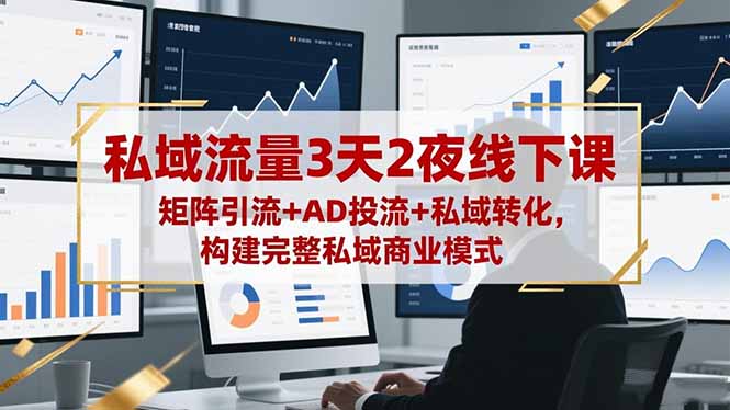 私域流量3天2夜线下课，矩阵引流+AD投流+私域转化，构建完整私域商业模式-老K爱搞钱