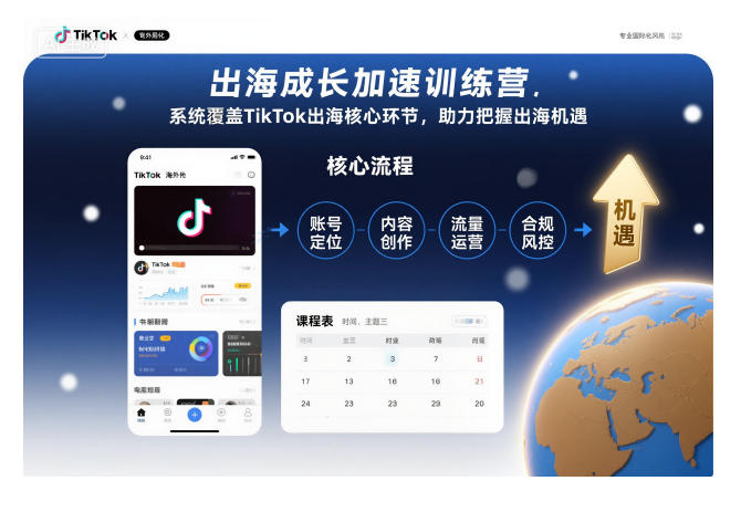 出海成长加速训练营，系统覆盖TikTok出海核心环节，助力把握出海机遇(更新)-老K爱搞钱