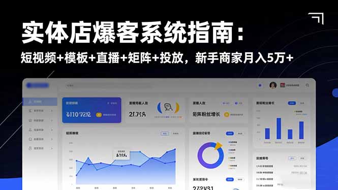 实体店爆客系统指南:短视频+模板+直播+矩阵+投放,新手商家月入5万+-老K爱搞钱
